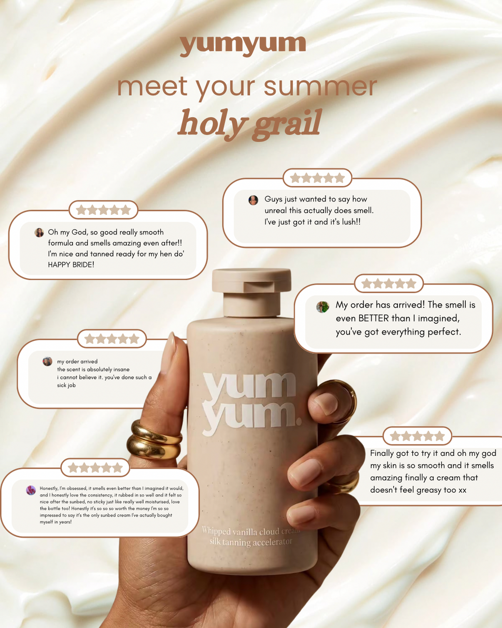 Whipped vanilla cloud cream GHK-cu powered tripeptide silk tanning accelerator *COMING SOON*